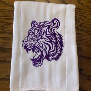 LSU Tiger Embroidered Burp Cloth